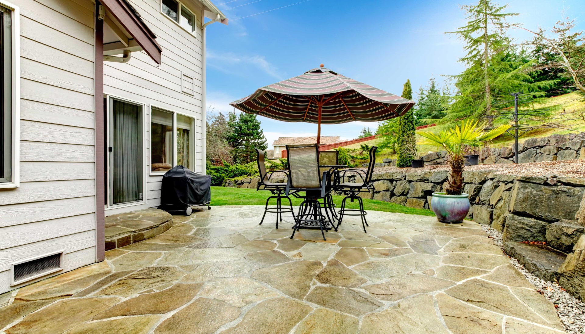 Create an Outdoor Oasis with Stunning Concrete Patio in Amarillo, TX - Enjoy Beautifully Textured and Patterned Concrete Surfaces for Your Entertaining and Relaxation Needs.